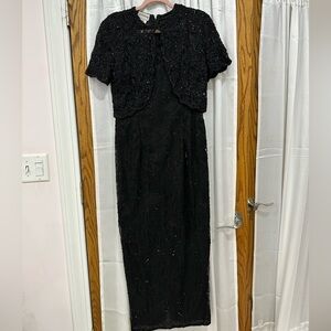 embellished Black Evening maxi Dress